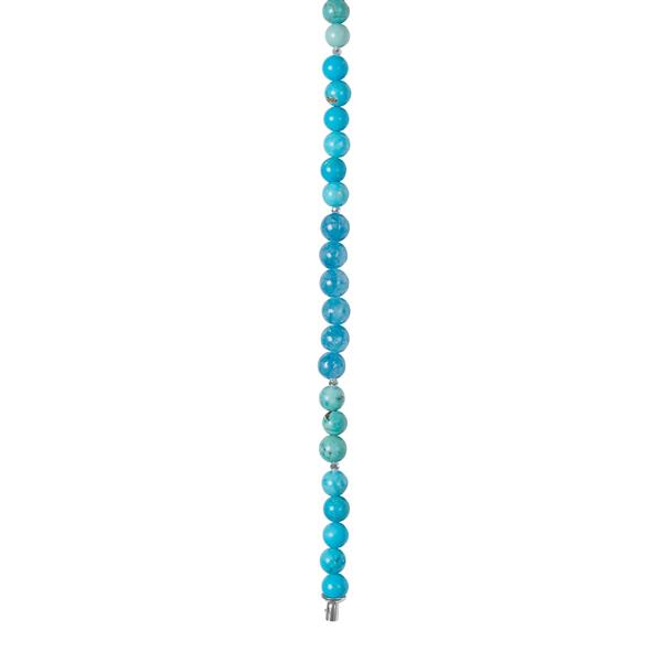 Heinzendorff\'s Blå spong quartz, Howlite, hematit  6mm system-kæde