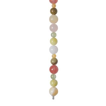 Heinzendorff's Rosaquartz, musdart, jade, prehnite, jasper, marmor 12mm system-kæde