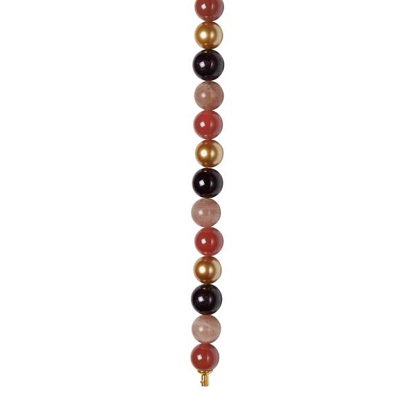 Heinzendorff\'s Sun stone, karneol, granat, MOP 12mm system-kæde
