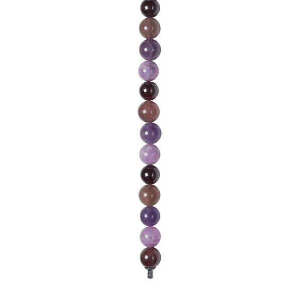 Heinzendorff\'s Amethyst, cherry quartz,  spong quartz, granat 12mm system-kæde