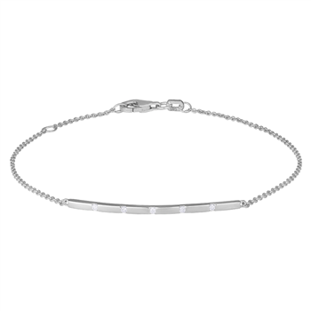 Siersbøl's 14kt. Hvidgulds armb. m. dia 0.05ct W/SI 16+2cm