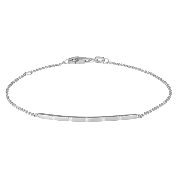 Siersbøl\'s 14kt. Hvidgulds armb. m. dia 0.05ct W/SI 16+2cm