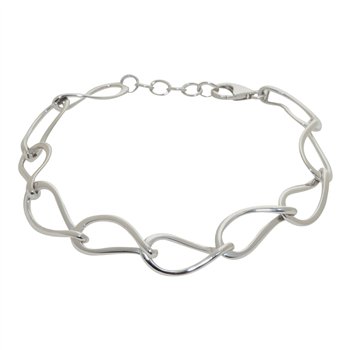 Siersbøl's Rhod. sølvarmbånd m/dråbeformede lænker