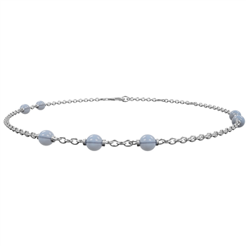 Nordahl's Rhd. sølv armbånd SWEETS52 blue chalcedon 7