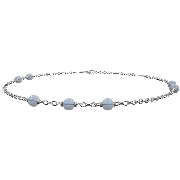 Nordahl\'s Rhd. sølv armbånd SWEETS52 blue chalcedon 7