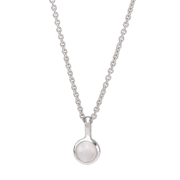 Nordahl\'s Rhd. sølvkæde SWEETS52 rosa quartz 5mm