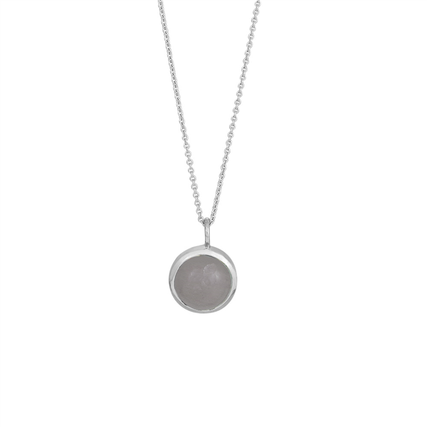 Nordahl\'s Rhd. sølv vedhæng SWEETS52  grey moon stone 11mm