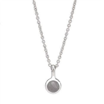 Nordahl's Rhd. sølvkæde SWEETS52 grey moonstone 5mm