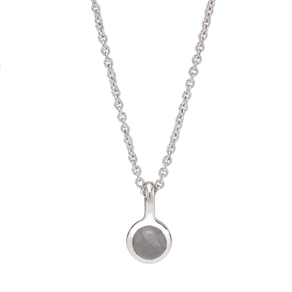 Nordahl\'s Rhd. sølvkæde SWEETS52 grey moonstone 5mm