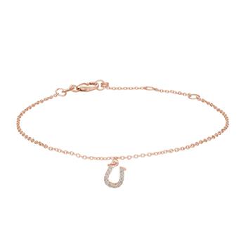 Siersbøl's Rosaforgyldt sølv armbånd m/hestesko cz 7mm 17+3