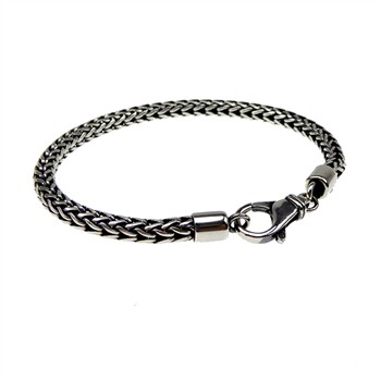 San - Links of Joy's Ø 5,3mm Rævekæde i Let Oxyderet Sterlingsølv Armbånd & Halskæde 18cm