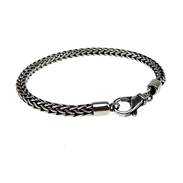 San - Links of Joy\'s Ø 5,3mm Rævekæde i Let Oxyderet Sterlingsølv Armbånd & Halskæde 18cm
