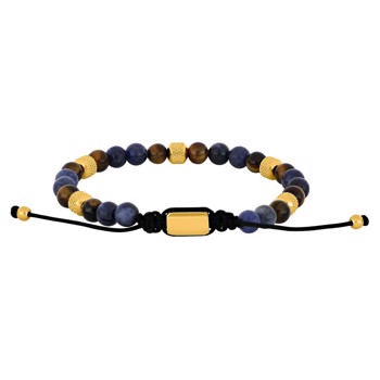 Son of Noa's SON armbånd sodalite/yellow tiger eye og IP gold 8mm