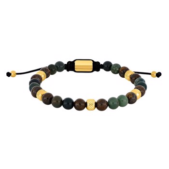 Son of Noa's SON armbånd moss agate/ilmenite bronzitite og IP gold 8mm