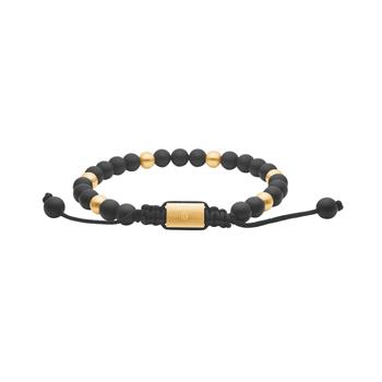 Son of Noa's SON armbånd mat sort agate og stål IP gold