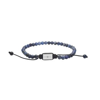 Son of Noa's SON armbånd blå kvarts sten og stål 4mm, 19-25cm