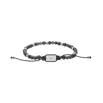 Son of Noa's SON armbånd moss agate/ilmenite bronzitite og stål 4mm, 19-25cm