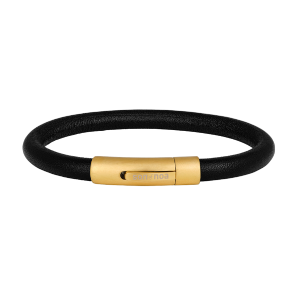 Son of Noa\'s SON armbånd sort kalveskind 21cm 6mm 21