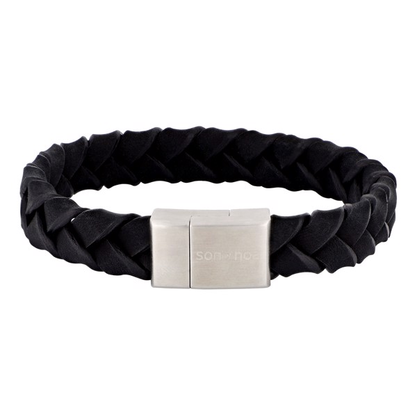 Son of Noa\'s SON armbånd sort kalveskind 19cm