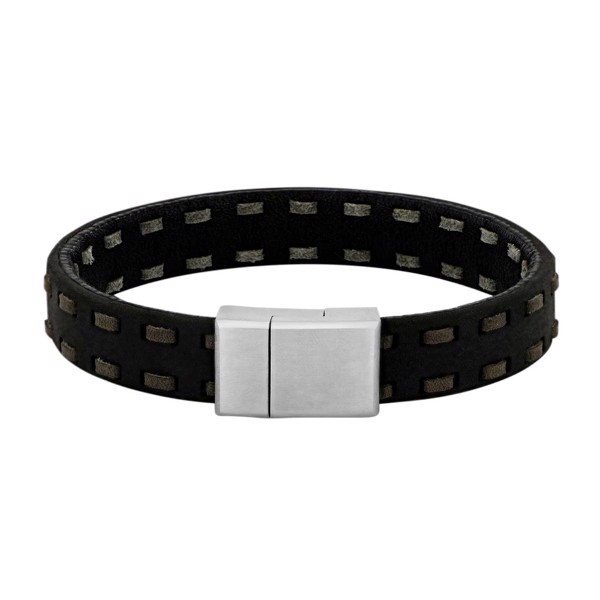 Son of Noa\'s SON armbånd sort m/grå kalveskind 21cm