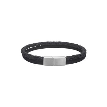 Son of Noa's SON armbånd sort kalveskind rund flet/glat 8mm - 23cm