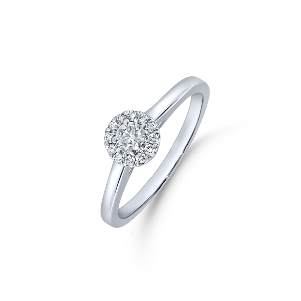 Støvring Design\'s 14 karat hvidgulds ring med brillianter