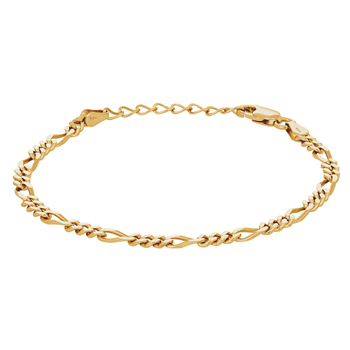 Nordahl's Forgyldt sølv armbånd FIGARO52 3mm 