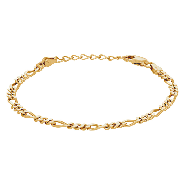 Nordahl\'s Forgyldt sølv armbånd FIGARO52 3mm 