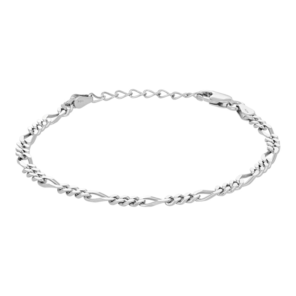 Nordahl\'s Rhd. sølv armbånd FIGARO52 3mm 