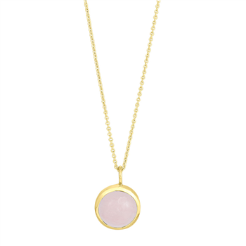 Nordahl's Forgyldt sølv vedhæng SWEETS52 rosa quartz 11mm 
