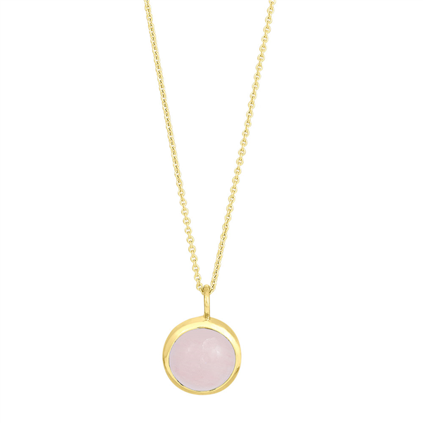 Nordahl\'s Forgyldt sølv vedhæng SWEETS52 rosa quartz 11mm 