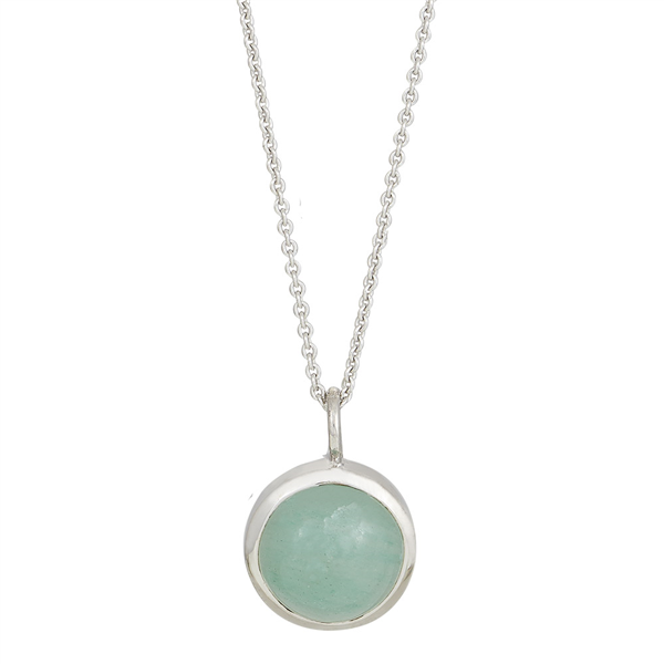 Nordahl\'s Rhd. sølv vedhæng SWEETS52 green aventurine 11mm 
