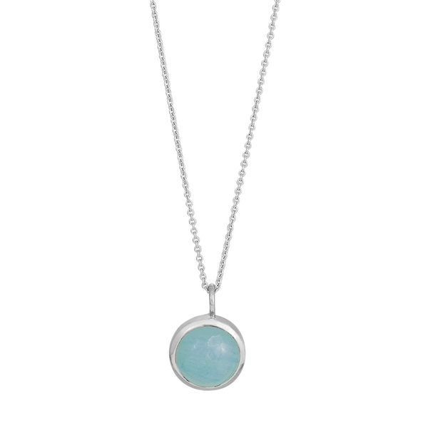 Nordahl\'s Rhd. sølv vedhæng SWEETS52 blue chalcedony 11mm 