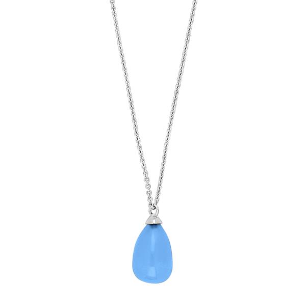 Nordahl\'s Rhd. sølvkæde SWEETS52 blue chalcedon 