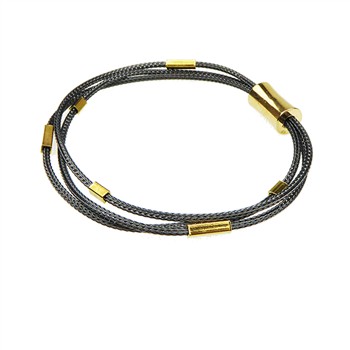 San - Links of Joy's Armbånd & halskæde - 3 rk.rævekæde med Magnetlås & Sort oxyderet/Forgyldt 50cm