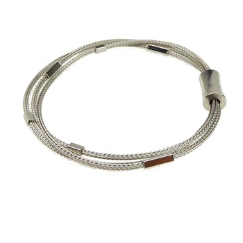 San - Links of Joy's Armbånd & halskæde - 3 rk.rævekæde med Magnetlås & Rhodineret 50cm