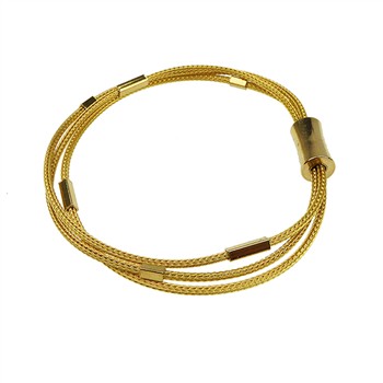 San - Links of Joy's Armbånd & halskæde - 3 rk.rævekæde med Magnetlås & Forgyldt 22cm
