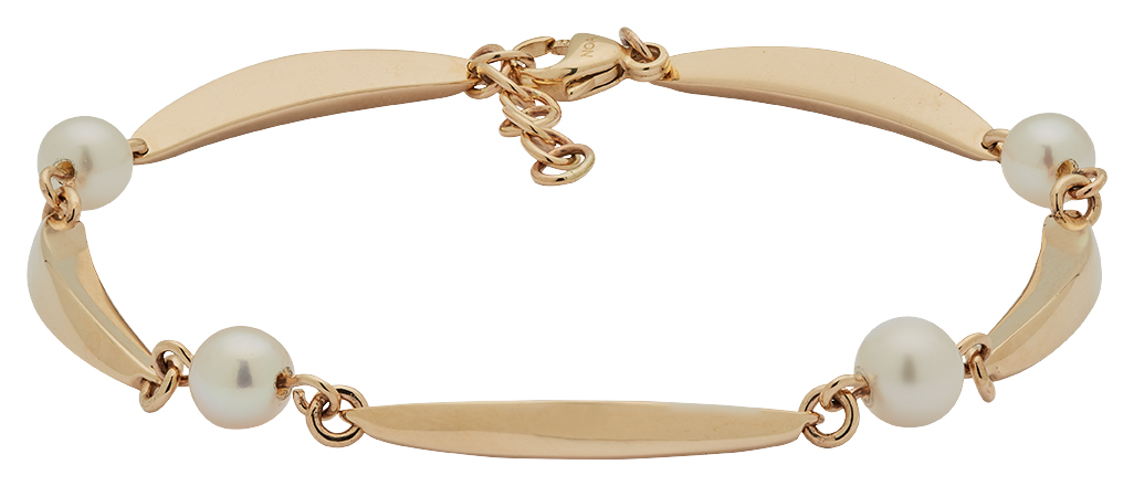 Siersbøl\'s SIERSBØL 14kt. banan & perle (FVP)armbånd 18+2cm