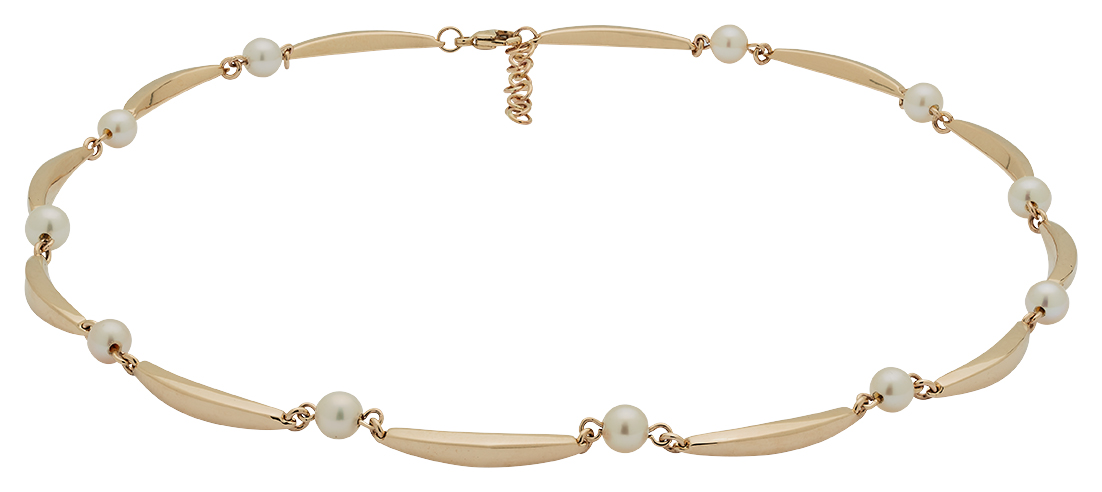 Siersbøl\'s SIERSBØL 14kt. banan & perle (FWP) collier 42+3cm