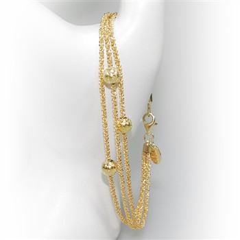 San - Links of Joy's Armbånd & Halskæde - 3 rk. med 3 stk Magic Beads-Ø6mm 21cm