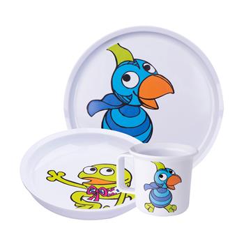 Noa Kids's Melamin barnesæt med 3 dele m. Kaj & Andrea