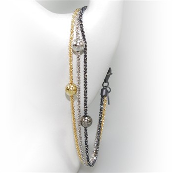 San - Links of Joy's Armbånd & Halskæde - 3 rk. med 3 stk Magic Beads-Ø6mm 21cm