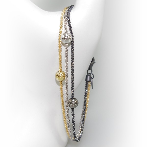 San - Links of Joy\'s Armbånd & Halskæde - 3 rk. med 3 stk Magic Beads-Ø6mm 19cm