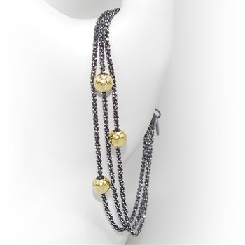 San - Links of Joy's Armbånd & Halskæde - 3 rk. med 3 stk Magic Beads-Ø6mm 19cm