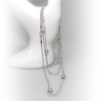 San - Links of Joy's Halskæde - Lang kæde 70-90cm m.6 stk Magic Beads-Ø6mm 90cm