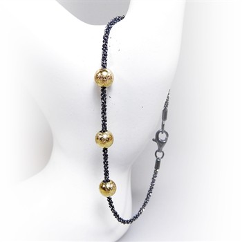 San - Links of Joy's Arm - Halskæde m. 3 stk Magic Beads-Ø6mm 60cm