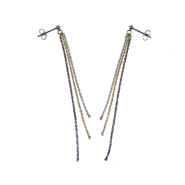 San - Links of Joy\'s Øreringe - DiamondCut - 3 farvet Sterlingsølv 