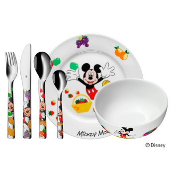 Noa Kids's Porcelæn/stål barnesæt m. 6 dele m. Mickey Mouse