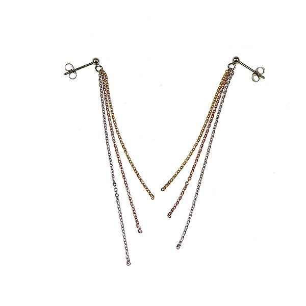 San - Links of Joy\'s Øreringe - DiamondCut 3 farvet Sterlingsølv 