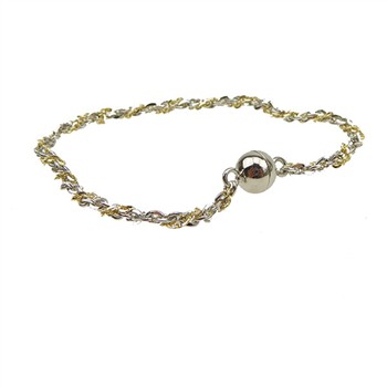 San - Links of Joy's Armbånd & halskæde 2 rk. Rhd./Forgyldt m.Magnetlås 21cm